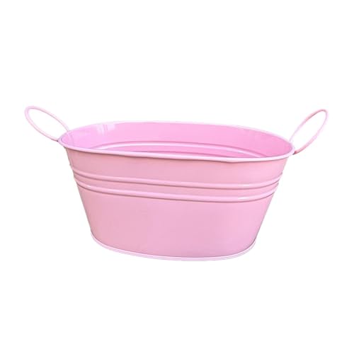 KESOTO Metall-Blumentopf mit Griffen, Eiseneimer, Pflanzgefäß, Tischaufbewahrung, Organizer, Blumenbehälter, Blumentopf für Dekoration, Balkon von KESOTO