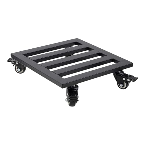 KESOTO Quadratischer Blumentopfroller Aus Metall mit Feststellbaren Rädern für Schwere Pflanzen Und Vasen für Wohnzimmer Terrasse Büro, Mehrfarbig, 30cm von KESOTO