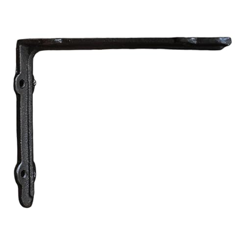 KESOTO Regalwinkel Metallwinkel Regalstütze Wandhalterung in Rustikaler Optik Eckstrebe Aus Langlebigem Gusseisen mit Stabiler Dreiecksform für Dekorationen, L von KESOTO