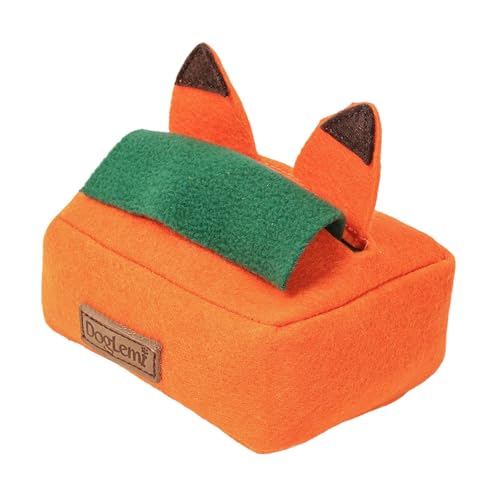 KESOTO Schnüffelspielzeug Als Futtersuchspiel Und Beschäftigungsspielzeug Interaktives Versteckspielzeug Aus Polyester in Taschentuchbox Form für Hunde Und K, Orange von KESOTO