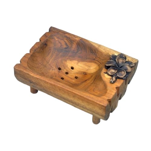KESOTO Seifenschale Im Landhausstil Als Seifenständer Und Seifenablage Dieser Seifenschoner Und Seifenhalter Aus Holz Zur Trockenhaltung für Badezimmer Und K, Blume KESOTO Seifenschale Im Landhausstil Als Seifenständer Und Seifenablage Dieser Seifenschoner Und Seifenhalter Aus Holz Zur Trockenhaltung für Badezimmer Und K, Blume von KESOTO
