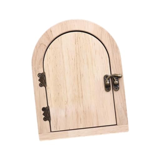 KESOTO Steckdosenabdeckung in Türform, Aus Holz, Heimdekoration, Elegante Box, Steckdosenschutzbox für Wohnzimmer, Küche, Büro, Außenbereich, Beige, 12x15.7 Cm von KESOTO