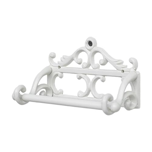 KESOTO Toilettenpapierhalter Vintage Wandmontage Eisen Rollenhalter Badezimmer Küche Retro Handtuchhalter Ornament Wandmontierter Spender für Geschenk Zuhaus, Weiß KESOTO Toilettenpapierhalter Vintage Wandmontage Eisen Rollenhalter Badezimmer Küche Retro Handtuchhalter Ornament Wandmontierter Spender für Geschenk Zuhaus, Weiß von KESOTO