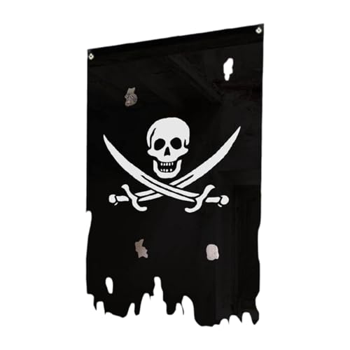 KESOTO Vertikale Piratenflagge für Halloween, Totenkopf Banner für Garten Und Feier, Style D von KESOTO