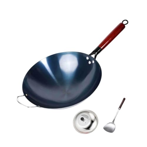 KESOTO Wok Pfanne Induktionskocher mit Deckel, Kochen Wok für Gas Und Elektro, 40cm von KESOTO
