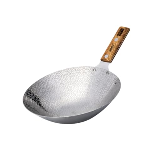 KESOTO Wok Pfanne mit Holzgriff, Hängende Aufbewahrung, für Die Küche, Leicht zu Reinigen, 22cm von KESOTO