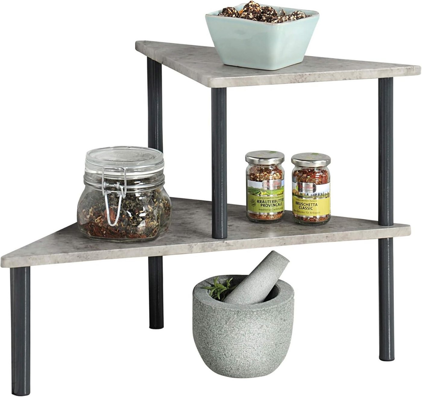 KESPER® Küchenregal Küchenregal mit 2 Ebenen, Beton-Optik, grau, 1-tlg. von KESPER®