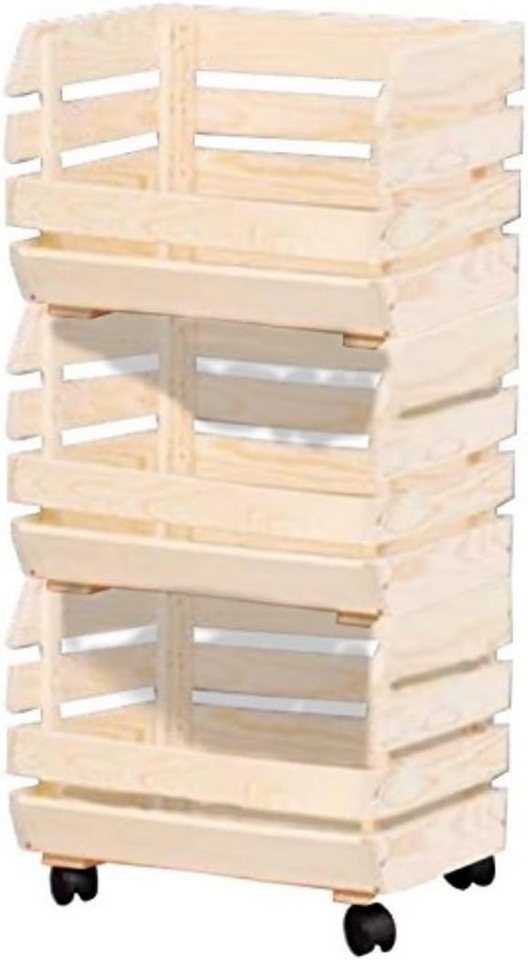 KESPER® Regal Kartoffel- und Obsthorde aus Kiefernholz 3-tlg., 1-tlg. von KESPER®