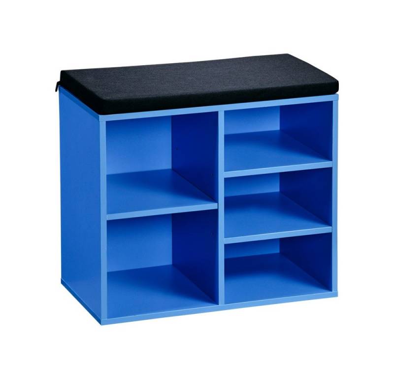 KESPER® Schuhschrank Schuhregal Schuhablage Schuhbank Sitzbank mit Kissen gepolstertem, schwarzem Kissen aus Stoff Tragkraft: bis zu 150 Kg von KESPER®