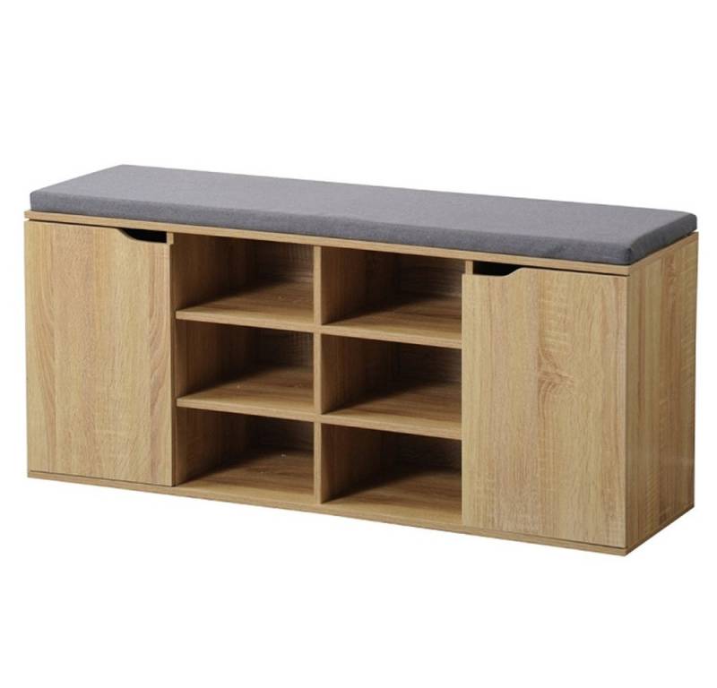 KESPER® Schuhschrank Schuhschrank Sitzkissen Schuhregal Schuhkommode Türen Eichendekor (1-St) von KESPER®