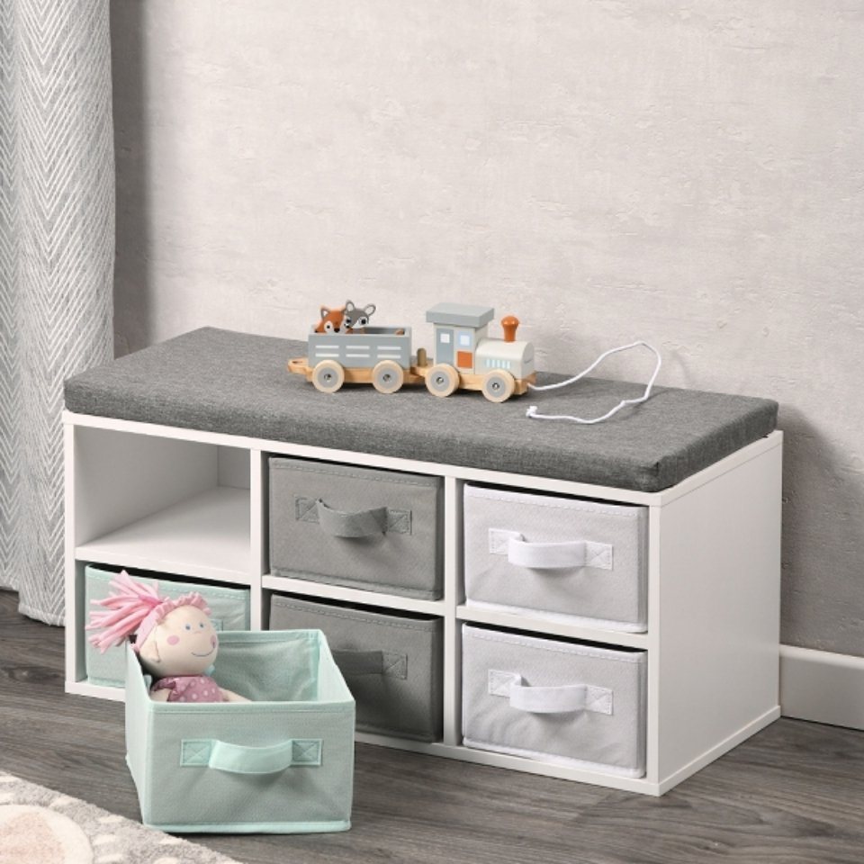 KESPER® Sitzbank Kinder-Sitzbank mit Sitzkissen, weiß, FSC 17729 (1-St) von KESPER®