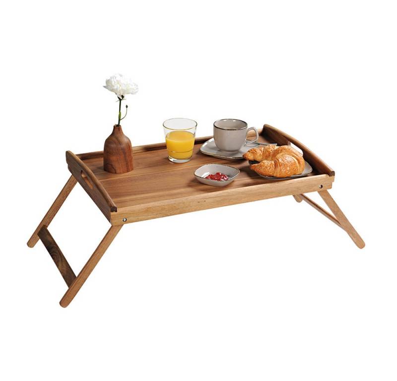 KESPER® Tablett Servier- & Betttablett, Akazie, FSC, Akazienholz, (1-tlg), mit 2 Füßen zum Herunterklappen von KESPER®