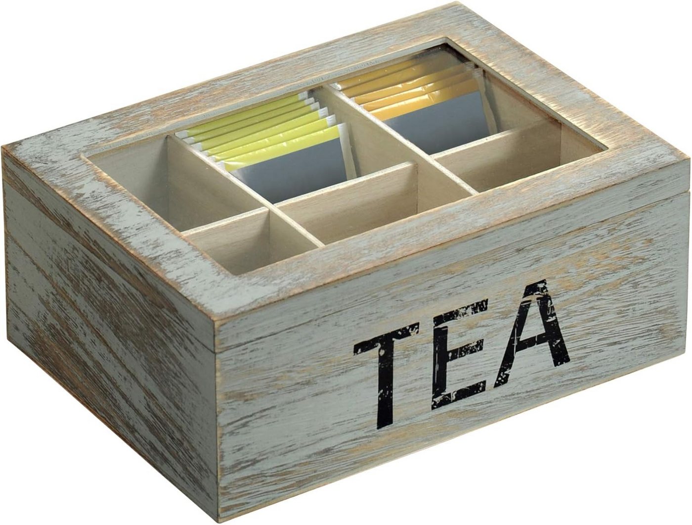 KESPER® Teebox Teebox, Pauloniaholz, grau, 21,7 x 16 x 9. cm (grau) 58931, (1-tlg) von KESPER®