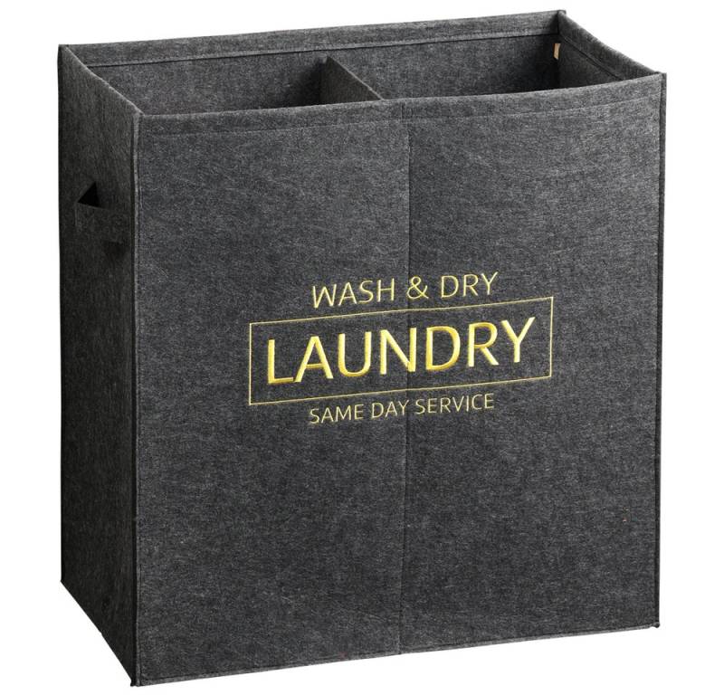 KESPER® Wäschebox Wäschesammler aus Filz, mit 2 Fächern (1 St), faltbar und platzsparend, sorgt für Ordnung in Ihrem Zuhause von KESPER®