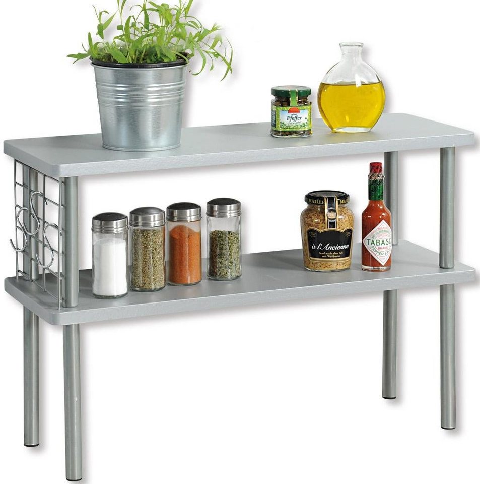 KESPER for kitchen & home Ablageregal, mit 2 Ablageböden in Farbe grau von KESPER for kitchen & home
