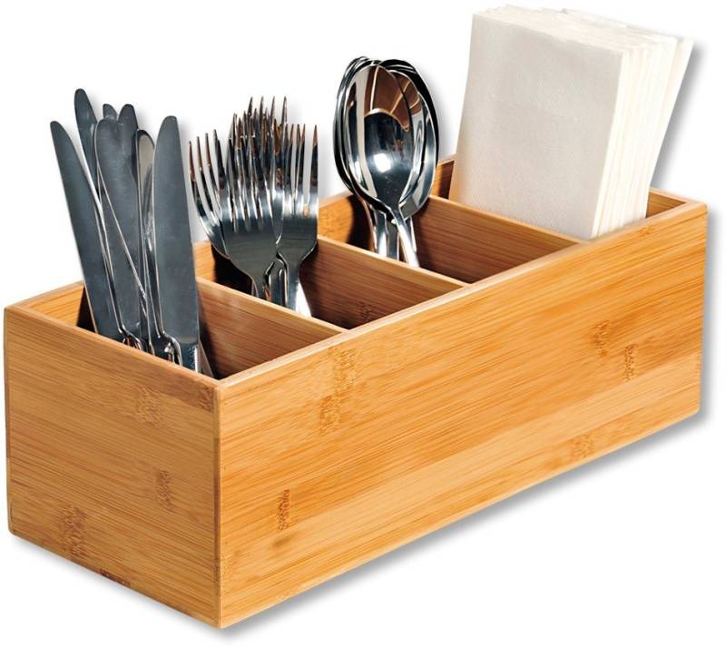 KESPER® Besteckkasten, 100% FSC®-zertifizierter Bambus, für Besteck, Servietten, Deko von KESPER®