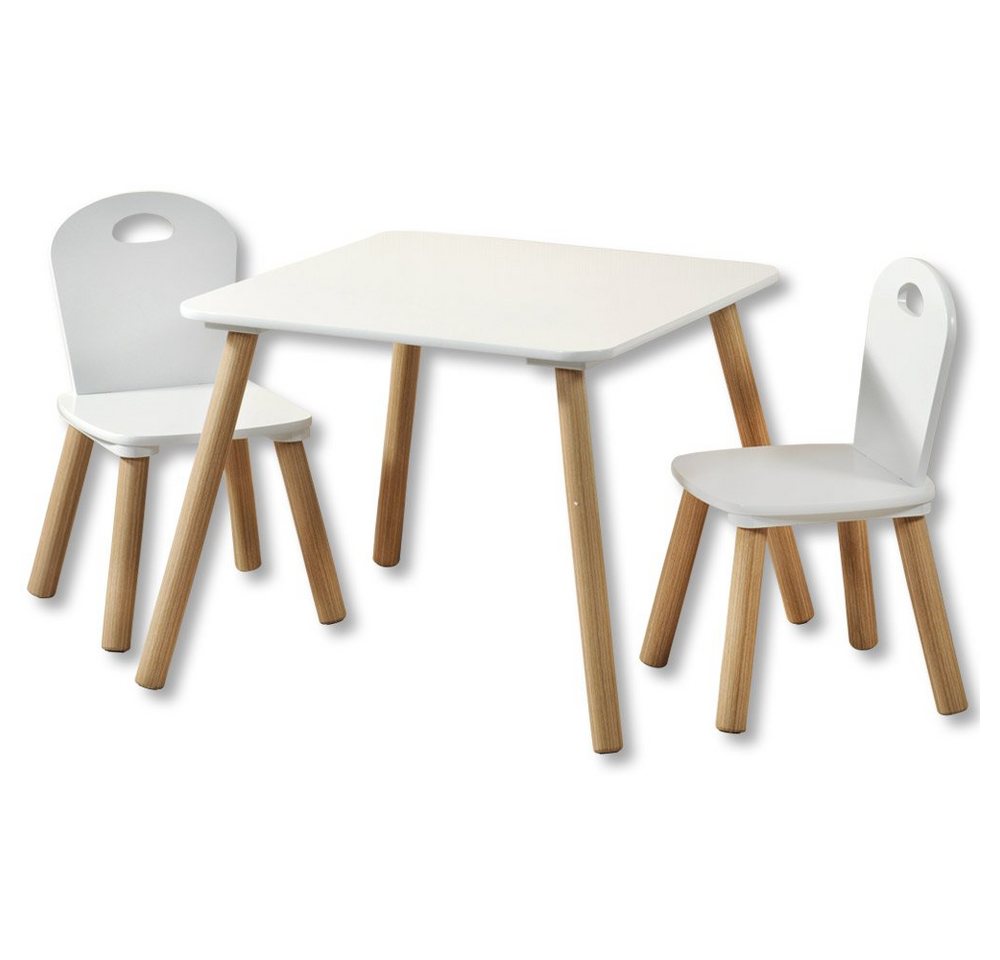 KESPER for kitchen & home Kindertisch (Kinder-Sitzgruppe, 3-St), Set aus 1 Tisch und 2 Stühlen von KESPER for kitchen & home