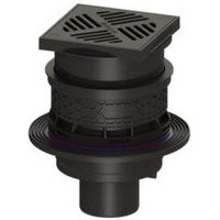 Kessel - Kellerablauf Universale Plus 27631 Kunststoff, mit Stutzen, Ausführung senkrecht, Abdeckung schwarz von KESSEL
