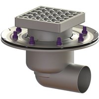 Kessel - Bodenablauf Ferrofix Pressflansch dn 70 Gitterrost Edelstahl, seitlich von KESSEL