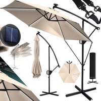 Alu Ampelschirm led Solar + Abdeckung mit Kurbelvorrichtung UV-Schutz Aluminium mit An-/Ausschalter Wasserabweisend – Sonnen-Schirm 300cm / Beige Alu Ampelschirm led Solar + Abdeckung mit Kurbelvorrichtung UV-Schutz Aluminium mit An-/Ausschalter Wasserabweisend – Sonnen-Schirm 300cm / Beige von KESSER