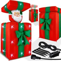 Aufblasbarer Weihnachtsmann Geschenk Nikolaus 152cm Groß Springt-aus-der-Box Weihnachten led Beleuchtet Deko inkl. Befestigungsmaterial 152cm - Kesser Aufblasbarer Weihnachtsmann Geschenk Nikolaus 152cm Groß Springt-aus-der-Box Weihnachten led Beleuchtet Deko inkl. Befestigungsmaterial 152cm - Kesser von KESSER