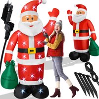 Aufblasbarer Weihnachtsmann xxl led beleuchtet inkl. Befestigungsmaterial Weihnachtsdekoration Weihnachtsdeko Figur geräuscharmes Gebläse 195cm Aufblasbarer Weihnachtsmann xxl led beleuchtet inkl. Befestigungsmaterial Weihnachtsdekoration Weihnachtsdeko Figur geräuscharmes Gebläse 195cm von KESSER