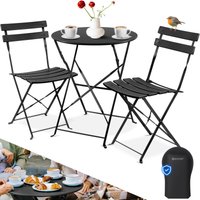 Bistroset 3-teilig Bistrotisch mit 2 klappbaren Stühle Set Balkonset Balkonmöbel Klapp-Möbel Gartenset Sitzgarnitur Gartengarnitur Gartenmöbel von KESSER