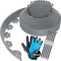 Flexible Rasenkante aus Kunststoff mit Erdankern + Handschuhen Beeteinfassung Beetumrandung Beetbegrenzung Mähkante - Kesser von KESSER