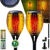 Gartenfackel Solar Set Solarleuchten Flamme mit Wandhalterung + Erdspieß Licht-Sensor Wetterfest Garten Solarleuchte Fackel Lichter led Garten 2er Gartenfackel Solar Set Solarleuchten Flamme mit Wandhalterung + Erdspieß Licht-Sensor Wetterfest Garten Solarleuchte Fackel Lichter led Garten 2er von KESSER