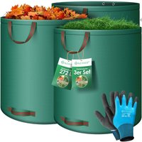 Kesser - Gartensack Set Laubsack Gartenabfallsack inkl. Handschuhe - Selbststehend 4 Griffe Stabil Robust & Faltbar - Laubsäcke Rasenschnitt von KESSER