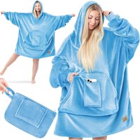 Hoodie Decke Kuscheldecke mit Ärmeln Deckenpullover Vielseitig Tragbare Decke zum Anziehen für Damen & Herren Sweatshirt Warm Kuschelpullover von KESSER