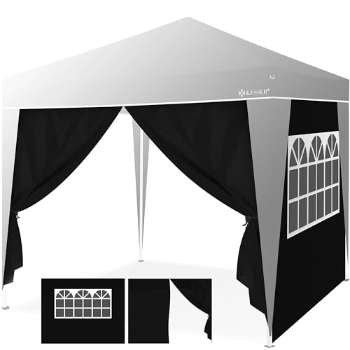 KESSER® 2X Seitenwand für Pavillon 3x3m - Faltpavillon Pop Up | klappbar | platzsparend | verstaubar, Schwarz von KESSER