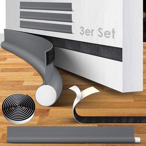 KESSER® 3 x Zugluftstopper Set bis 95 cm zuschneidbar Passend für alle Türen | waschbar | Lärmschutz Türluftstopper | doppelseitige Türisolierung | Luftzugstopper | Schutz vor Lärm und Zugluft von KESSER