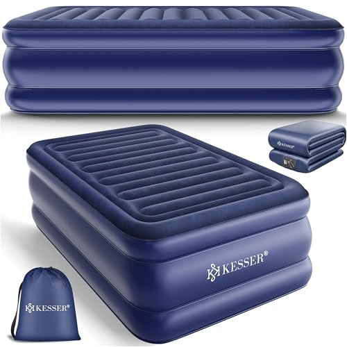 KESSER® Aufblasbare Matratze Luftbett Selbstaufblasend Gästebett mit eingebauter elektrischer Pumpe, Luftmatratze für Camping oder Heimgebrauch Mit Tasche, geeignet für 1 Person - 203 x 95 x 51cm von KESSER