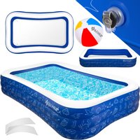 KESSER® Aufblasbarer Pool Familienpool für Kinder und Erwachsene Planschbecken Kinderfreundlich mit Entwässerungslöcher Blau, 3 Meter von KESSER