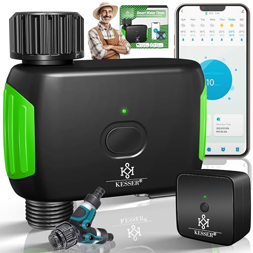 KESSER® Bewässerungssteuerung mit WLAN WiFi | Bewässerungscomputer für Garten & Balkon | Bewässerungssystem mit Zeitschaltuhr | Automatische Bewässerung App & Sprachsteuerung | Grün von KESSER