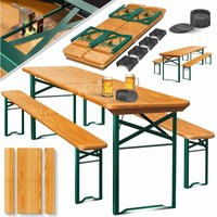 Bierzeltgarnitur 3 teilig Gartenmöbel-Set Klappbar 170 x 46 x 75cm 2X Bierbänke 1x Biertisch Festzeltgarnitur Biertisch Stehtisch Sitzgarnitur von KESSER