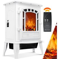 KESSER® Elektrokamin mit Heizlüfter & Fernbedienung 2000W Elektro Kamin Elektrischer Heizung LED Kaminfeuer Effekt Kaminofen Flammeneffekt Heizer von KESSER