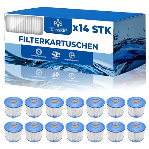 KESSER® Filter für Whirlpool 14X Filterkartuschen Ersatz SPA Filter Größe VI Kartuschen Wasserfilter Poolfilter kompatibel mit Lay-z-Spa Intex Ersetzt die Originalkartusche von KESSER