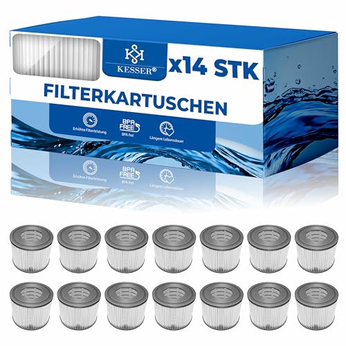 KESSER® Filter für Whirlpool 14X Filterkartuschen Ersatz SPA Filter Größe VI Kartuschen Wasserfilter Poolfilter kompatibel mit Lay-z-Spa Intex Ersetzt die Originalkartusche von KESSER