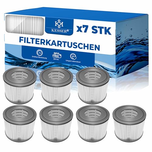 KESSER® Filter für Whirlpool 7X Filterkartuschen Ersatz SPA Filter Größe VI Kartuschen Wasserfilter Poolfilter kompatibel mit Lay-z-Spa Intex Ersetzt die Originalkartusche von KESSER