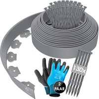 KESSER® Flexible Rasenkante aus Kunststoff mit Erdankern + Handschuhen Beeteinfassung Beetumrandung Beetbegrenzung Mähkante von KESSER