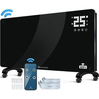 KESSER® Glaskonvektor Glasheizung Elektroheizkörper APP WiFi Funktion Inkl. Fernbedienung Elektroheizung Stand- oder Wand Heizung Heizkörper von KESSER