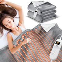KESSER® Heizdecke mit Abschaltautomatik Doppelseitig Elektrische Wärmedecke Kuscheldecke Bett Sofa 9 Temperaturstufen & waschbar bis 40°C mit Timer von KESSER
