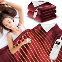 KESSER® Heizdecke mit Abschaltautomatik Doppelseitig Elektrische Wärmedecke Kuscheldecke Bett Sofa 9 Temperaturstufen & waschbar bis 40°C mit Timer von KESSER