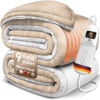 KESSER® Heizdecke mit Abschaltautomatik Doppelseitig Elektrische Wärmedecke Kuscheldecke Bett Sofa 9 Temperaturstufen & waschbar bis 40°C mit Timer von KESSER
