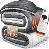 KESSER® Heizdecke mit Abschaltautomatik Doppelseitig Elektrische Wärmedecke Kuscheldecke Bett Sofa 9 Temperaturstufen & waschbar bis 40°C mit Timer von KESSER