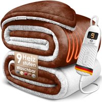 KESSER® Heizdecke mit Abschaltautomatik Doppelseitig Elektrische Wärmedecke Kuscheldecke Bett Sofa 9 Temperaturstufen & waschbar bis 40°C mit Timer von KESSER