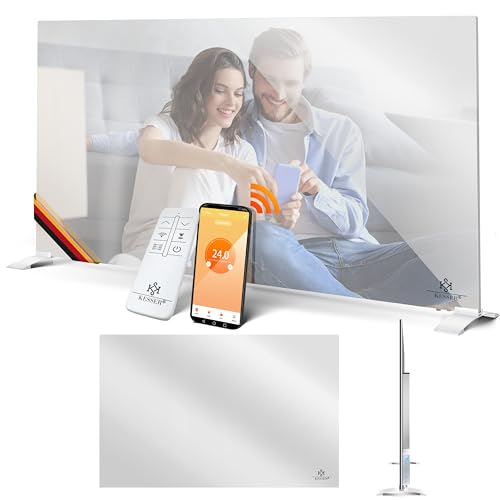 KESSER® Infrarotheizung 500W Spiegelheizung Energiesparend 2in1 Standgerät & Wandmontage Elektroheizung mit Erkennung Offener Fenster + Fernbedienung & App-Steuerung Thermostat Infrarot Heizpaneel von KESSER