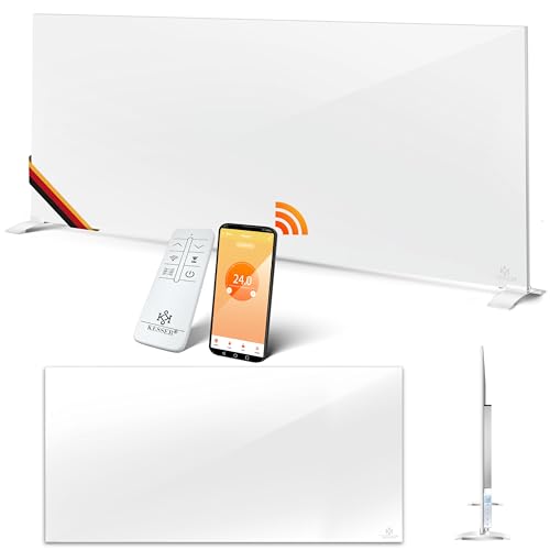 KESSER® Infrarotheizung 700W Aluminiumheizung Energiesparend 2in1 Standgerät & Wandmontage Elektroheizung mit Erkennung Offener Fenster + Fernbedienung & App-Steuerung Thermostat Infrarot Heizpaneel von KESSER